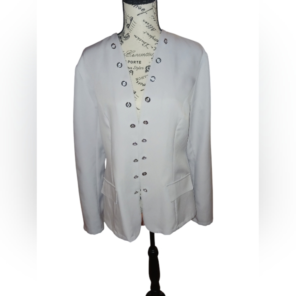 GREY EMBELLISHED SUIT JACKET SIZE XL